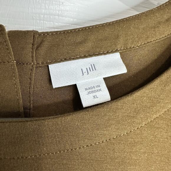 J. Jill Size XL Back Button Soft Long Sleeve Chocolate Brown Tencel Tunic Top - Picture 2 of 8